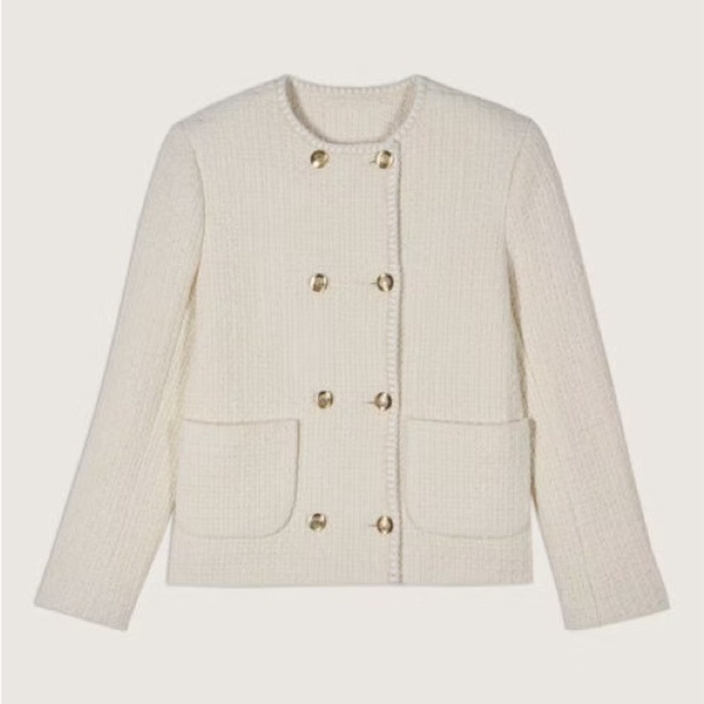 ba&sh Joe Jacket Cream Tweed - Picture 3 of 7